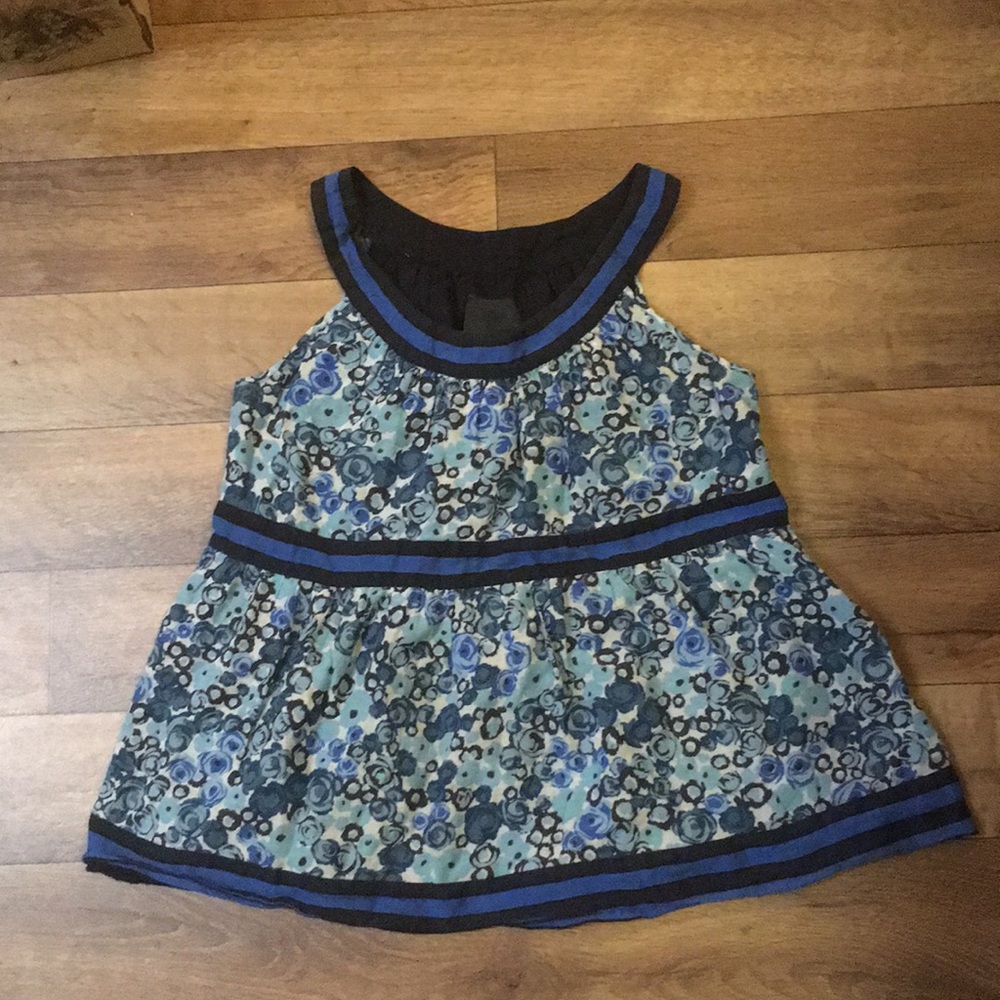 Anna Sui for Anthropologie Floral Sleeveless Blouse
